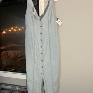 Light Denim Button-Down Dress